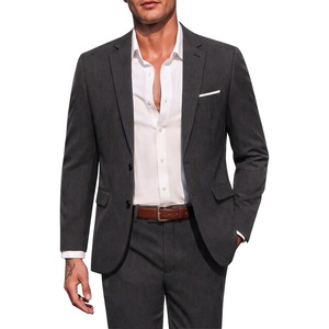image:imageCOOFANDY Mens Suits 2 Piece Classic Fit Casual Suits Set 2 Button SuitDark Grey