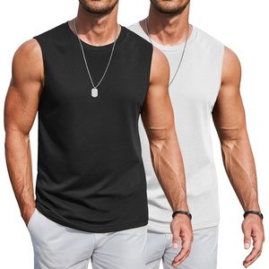 image:imageCOOFANDY Mens Workout Tank Tops Cotton 3 Pack Soft Gym Muscle Shirt Sleeveless Classic T ShirtsBlackWhite