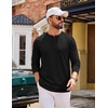 image:imageCOOFANDY Henley Shirts for Men Casual TShirts Henley Long Sleeve ShirtsAll Black