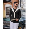 image:imageCOOFANDY Henley Shirts for Men Casual TShirts Henley Long Sleeve ShirtsAll Black