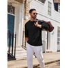 image:imageCOOFANDY Henley Shirts for Men Casual TShirts Henley Long Sleeve ShirtsAll Black