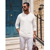 image:imageCOOFANDY Henley Shirts for Men Casual TShirts Henley Long Sleeve ShirtsWhite