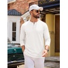 image:imageCOOFANDY Henley Shirts for Men Casual TShirts Henley Long Sleeve ShirtsWhite