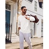 image:imageCOOFANDY Henley Shirts for Men Casual TShirts Henley Long Sleeve ShirtsWhite