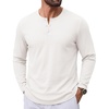 image:imageCOOFANDY Henley Shirts for Men Casual TShirts Henley Long Sleeve ShirtsWhite