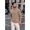 image:imageCOOFANDY Mens Sweatshirt Crew neck lightweight Fleece Pullover TshirtKhaki