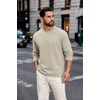 image:imageCOOFANDY Mens Sweatshirt Crew neck lightweight Fleece Pullover TshirtSand