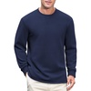 image:imageCOOFANDY Mens Sweatshirt Crew neck lightweight Fleece Pullover TshirtNavy Blue