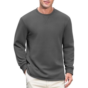 image:imageCOOFANDY Mens Sweatshirt Crew neck lightweight Fleece Pullover TshirtDark Grey