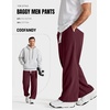 image:imageCOOFANDY Baggy Sweatpants Men Wide Leg Cotton Joggers for Men with PocketsBurgundy