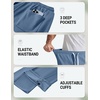 image:imageCOOFANDY Baggy Sweatpants Men Wide Leg Cotton Joggers for Men with PocketsGrey Blue