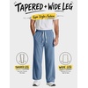 image:imageCOOFANDY Baggy Sweatpants Men Wide Leg Cotton Joggers for Men with PocketsGrey Blue