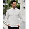 image:imageCOOFANDY Men Dress Crewneck Sweater Pullover Knit Long Sleeve Casual Slim Fit SweaterAwhite