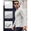 image:imageCOOFANDY Men Dress Crewneck Sweater Pullover Knit Long Sleeve Casual Slim Fit SweaterAwhite