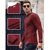 image:imageCOOFANDY Men Dress Crewneck Sweater Pullover Knit Long Sleeve Casual Slim Fit SweaterDark Red