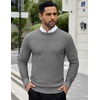 image:imageCOOFANDY Men Dress Crewneck Sweater Pullover Knit Long Sleeve Casual Slim Fit SweaterGray