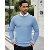 image:imageCOOFANDY Men Dress Crewneck Sweater Pullover Knit Long Sleeve Casual Slim Fit SweaterLight Blue