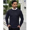image:imageCOOFANDY Men Dress Crewneck Sweater Pullover Knit Long Sleeve Casual Slim Fit SweaterNavy Blue