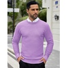 image:imageCOOFANDY Men Dress Crewneck Sweater Pullover Knit Long Sleeve Casual Slim Fit SweaterPurple
