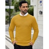 image:imageCOOFANDY Men Dress Crewneck Sweater Pullover Knit Long Sleeve Casual Slim Fit SweaterYellow