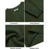 image:imageCOOFANDY Mens Casual Crewneck Sweater Long Sleeve Waffle Knit PulloverArmy Green
