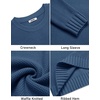 image:imageCOOFANDY Mens Casual Crewneck Sweater Long Sleeve Waffle Knit PulloverBlue