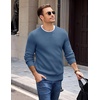 image:imageCOOFANDY Mens Casual Crewneck Sweater Long Sleeve Waffle Knit PulloverBlue