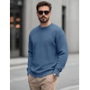 image:imageCOOFANDY Mens Casual Crewneck Sweater Long Sleeve Waffle Knit PulloverBlue