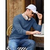 image:imageCOOFANDY Mens Casual Crewneck Sweater Long Sleeve Waffle Knit PulloverBlue