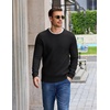 image:imageCOOFANDY Mens Casual Crewneck Sweater Long Sleeve Waffle Knit PulloverClassic Black