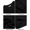 image:imageCOOFANDY Mens Casual Crewneck Sweater Long Sleeve Waffle Knit PulloverClassic Black