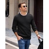 image:imageCOOFANDY Mens Casual Crewneck Sweater Long Sleeve Waffle Knit PulloverClassic Black