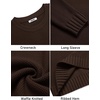 image:imageCOOFANDY Mens Casual Crewneck Sweater Long Sleeve Waffle Knit PulloverCoffee Brown