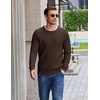 image:imageCOOFANDY Mens Casual Crewneck Sweater Long Sleeve Waffle Knit PulloverCoffee Brown