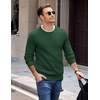 image:imageCOOFANDY Mens Casual Crewneck Sweater Long Sleeve Waffle Knit PulloverDark Green