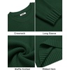 image:imageCOOFANDY Mens Casual Crewneck Sweater Long Sleeve Waffle Knit PulloverDark Green
