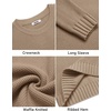 image:imageCOOFANDY Mens Casual Crewneck Sweater Long Sleeve Waffle Knit PulloverDark Khaki