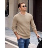 image:imageCOOFANDY Mens Casual Crewneck Sweater Long Sleeve Waffle Knit PulloverDark Khaki