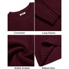 image:imageCOOFANDY Mens Casual Crewneck Sweater Long Sleeve Waffle Knit PulloverDark Red