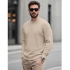 image:imageCOOFANDY Mens Casual Crewneck Sweater Long Sleeve Waffle Knit PulloverKhaki