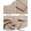 image:imageCOOFANDY Mens Casual Crewneck Sweater Long Sleeve Waffle Knit PulloverKhaki