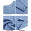 image:imageCOOFANDY Mens Casual Crewneck Sweater Long Sleeve Waffle Knit PulloverLight Blue
