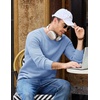 image:imageCOOFANDY Mens Casual Crewneck Sweater Long Sleeve Waffle Knit PulloverLight Blue
