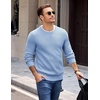 image:imageCOOFANDY Mens Casual Crewneck Sweater Long Sleeve Waffle Knit PulloverLight Blue