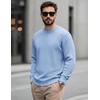 image:imageCOOFANDY Mens Casual Crewneck Sweater Long Sleeve Waffle Knit PulloverLight Blue
