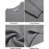 image:imageCOOFANDY Mens Casual Crewneck Sweater Long Sleeve Waffle Knit PulloverLight Grey