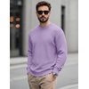 image:imageCOOFANDY Mens Casual Crewneck Sweater Long Sleeve Waffle Knit PulloverLight Purple