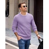 image:imageCOOFANDY Mens Casual Crewneck Sweater Long Sleeve Waffle Knit PulloverLight Purple