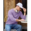 image:imageCOOFANDY Mens Casual Crewneck Sweater Long Sleeve Waffle Knit PulloverLight Purple