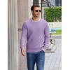 image:imageCOOFANDY Mens Casual Crewneck Sweater Long Sleeve Waffle Knit PulloverLight Purple